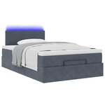 vidaXL Lit ottoman avec matelas et LED gris foncé 120x190cm