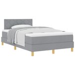 vidaXL Lit à ressorts avec coussin Gris clair 120 x 190 cm tissu