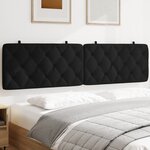 vidaXL Coussin de tête de lit noir 200 cm velours
