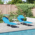 vidaXL Chaises Longues Pliantes 2 Pièces avec Auvent Bleu vif Tissu Oxford 600D