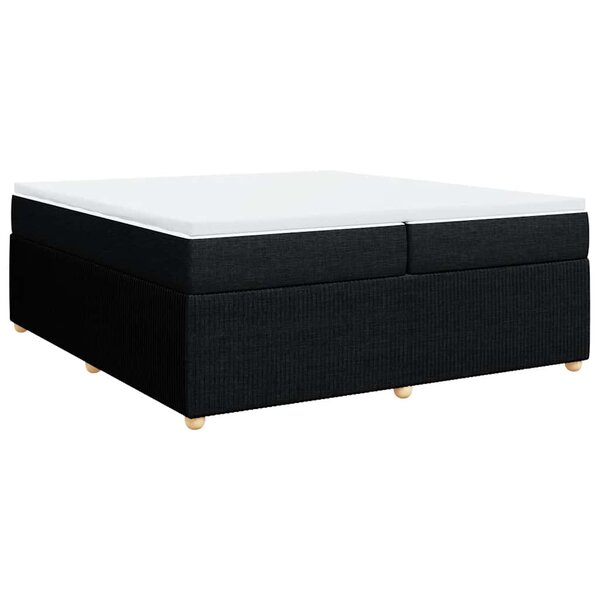 vidaXL Sommier à lattes de lit avec matelas Noir 200x200 cm Tissu