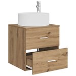 vidaXL Vanité de lavabo mural Chêne artisanal 49 5 x 44 5 x 65 5 cm