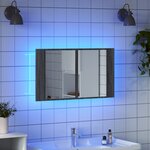 vidaXL Armoire de salle de bain à miroir LED sonoma gris 80x12x45 cm