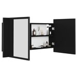 vidaXL Armoire à miroir de salle de bain LED Noir 90x12x45 Acrylique