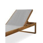 BOCARNEA Chaise longue LEVATA en acacia et textilene - Gris Perle