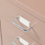 Caisson de bureau armoire meuble de rangement à roulettes avec 5 tiroirs 69 x 28 x 41 cm marron clair 03_0009102