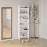 vidaXL Armoires à chaussures murales 2 Pièces Blanc 60x18x90 cm Aggloméré