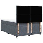 vidaXL Sommier à lattes de lit et matelas Gris foncé 160x200cm Velours