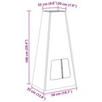 vidaXL Braise Noir 50 x 35 x 100 cm Acier