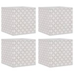 vidaXL Boîtes de rangement pliables 4 Pièces crème tissu intissé
