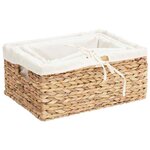 vidaXL Paniers de rangement 3 Pièces Naturel 40 x 30 x 18 cm