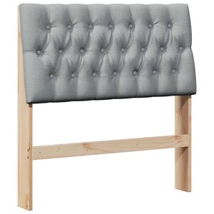 vidaXL Tête de lit capitonnée Gris clair 90 cm Pin massif