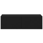 vidaXL Meubles TV muraux 2 Pièces noir 100x30x30 cm bois d'ingénierie