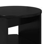 vidaXL Meuble d'appoint Noir Ø40 x 50 cm Bois d’ingénierie