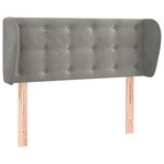 vidaXL Tête de lit avec oreilles Gris clair 93x23x78/88 cm Velours