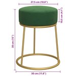 vidaXL Tabouret rond Vert Velours