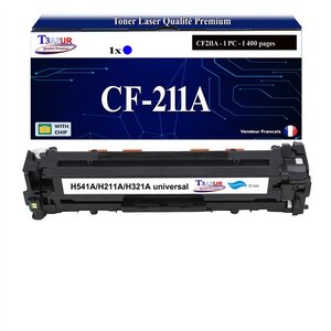 T3AZUR - Toner compatible avec CF211A pour HP LaserJet Pro 200 color M251 M251N M251NW MFP-M276 MFP-M276N MFP-M276NW - Cyan