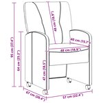 vidaXL Chaises de Salle à Manger avec Roues 2 pc Simili cuir suédé