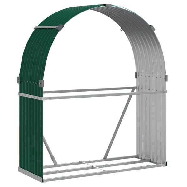 vidaXL Porte-bûches vert 120x45x140 cm acier galvanisé