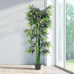 Bambou artificiel xxl 1 80h m 1105 feuilles denses réalistes pot inclus noir vert