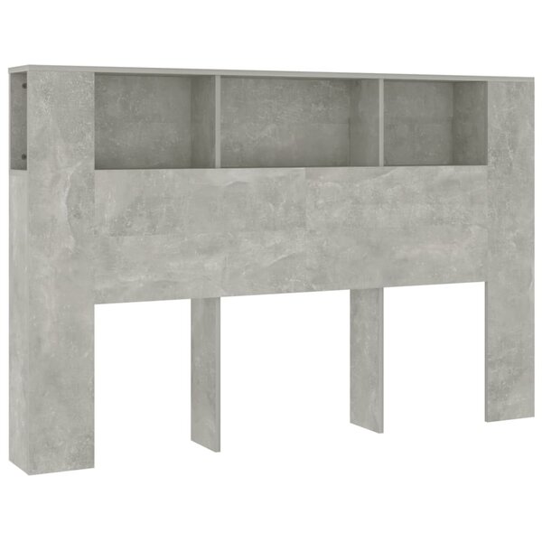 vidaXL Armoire de tête de lit Gris béton 160x18 5x104 5 cm