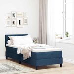 vidaXL Lit à ressorts avec matelas Bleu 80 x 200 cm tissu