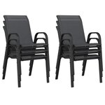 vidaXL Chaises empilables de jardin lot de 6 Noir Tissu textilène