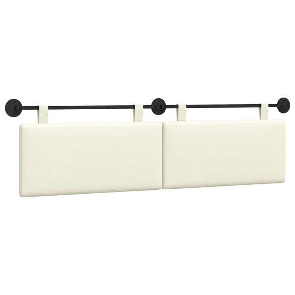 vidaXL Tête de lit suspendue Crème Tissu en velours côtelé