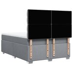 vidaXL Sommier à lattes de lit avec matelas Gris clair 140x190cm Tissu