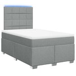 vidaXL Sommier à lattes de lit avec matelas Gris clair 120x200cm Tissu