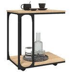 vidaXL Table d'appoint à roues Chêne sonoma 50x35x55 5 cm