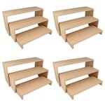 4 blocs de 3 étagères escalier en bois 18 x 35 cm
