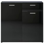 Vidaxl buffet noir brillant 80x36x75 cm aggloméré