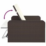 vidaXL Salon de jardin 2 Pièces avec coussins Résine tressée Marron