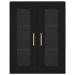 vidaXL Armoires murales 2 Pièces noir bois d'ingénierie