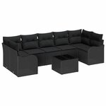 vidaXL Ensemble de canapé de jardin Noir 55 x 55 x 37 cm polyrotin