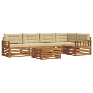 vidaXL Ensemble de canapés d'extérieur 6 Pièces Naturel et Beige