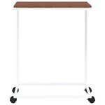 vidaXL Table d'appoint avec roues Blanc 55x35x70 cm Bois d'ingénierie
