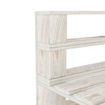 vidaXL Canapé palette à 4 places de jardin Blanc Bois