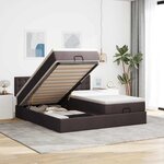 VidaXL Cadre de lit ottoman avec matelas marron foncé 200x200 cm tissu