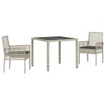 vidaXL Ensemble de salle à manger pour jardin 3 Pièces Gris clair