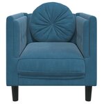 vidaXL Fauteuil avec coussin bleu velours