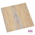 vidaXL Dalles de plancher autoadhésives 55 Pièces PVC 5 11 m² marron