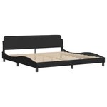 vidaXL Lit avec matelas Hvar noir 200x200 cm tissu