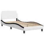 vidaXL Lit Viana avec matelas blanc et noir 80x200 cm similicuir