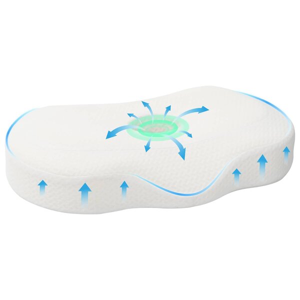 vidaXL Coussin pour le cou Blanc 53 x 35 x 11 cm Polyester
