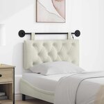 vidaXL Tête de lit suspendue Crème Velours