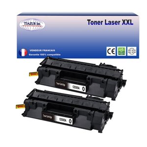 T3AZUR - Lot de 2 Toners compatibles avec Canon 719A pour Canon LBP-251dw  LBP-252dw  LBP-253x Noir - 2 300p