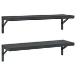 vidaXL Étagères murales 2 Pièces 75x23 5 cm noir acier inoxydable