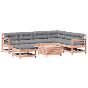 vidaXL Salon de jardin 8 Pièces avec coussins bois massif douglas